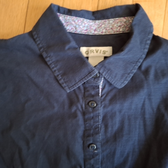 Orvis Dark Blue Corduroy Shirt - Picture 2 of 4